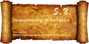 Spangenberg Nikoletta névjegykártya