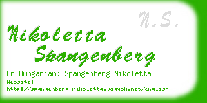 nikoletta spangenberg business card